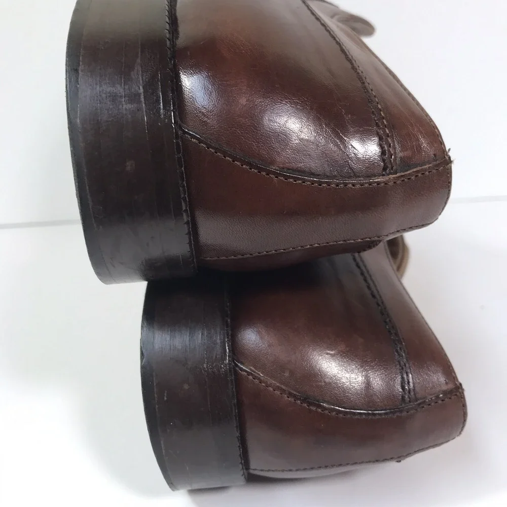 Bostonian Florentine Dress Shoes Men 8.5 M Brown Leather Apron Toe Made in Italy